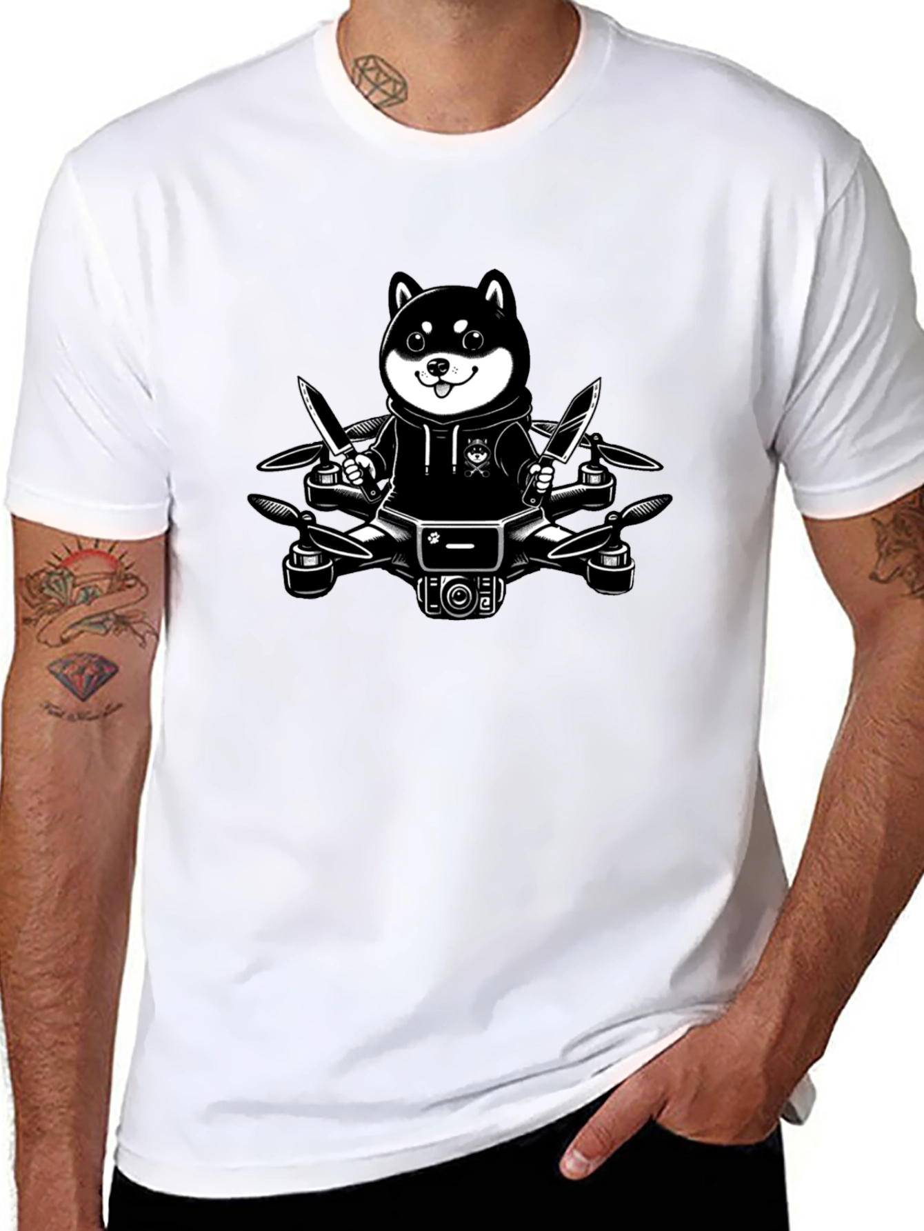 Shiba Inu Drone Graphic Tee