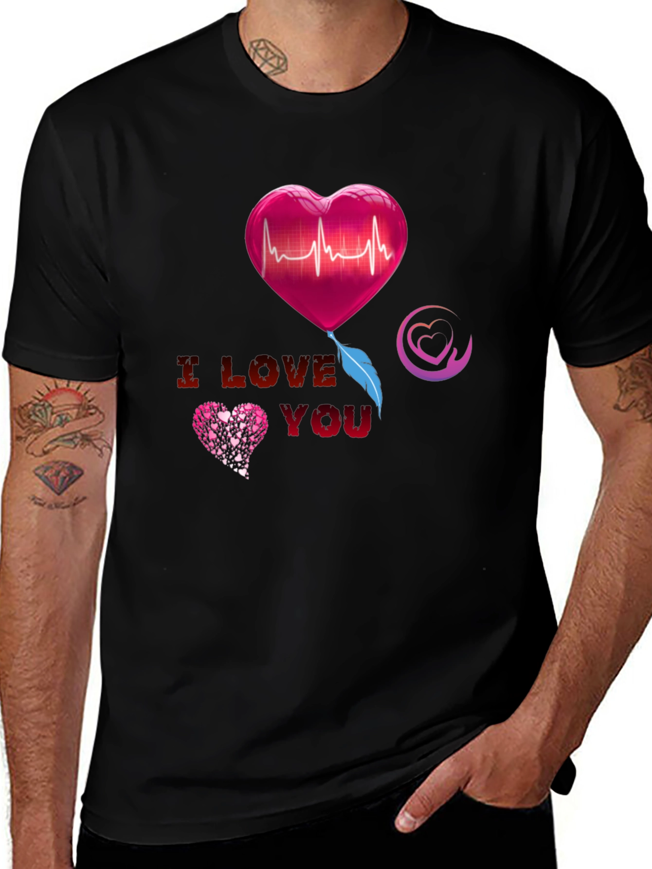 I Love You Heartbeat Graphic Tee