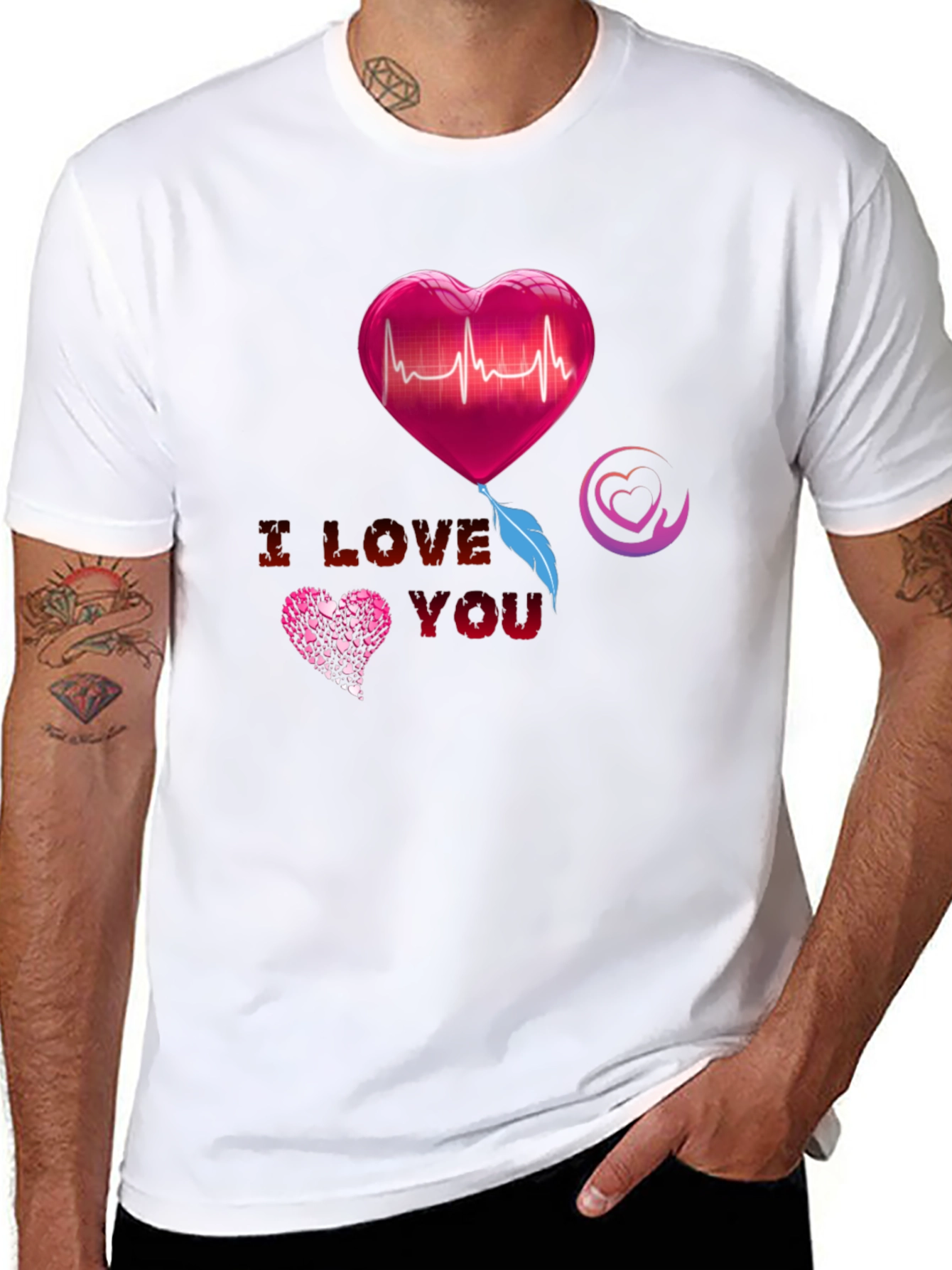 I Love You Heartbeat Graphic Tee