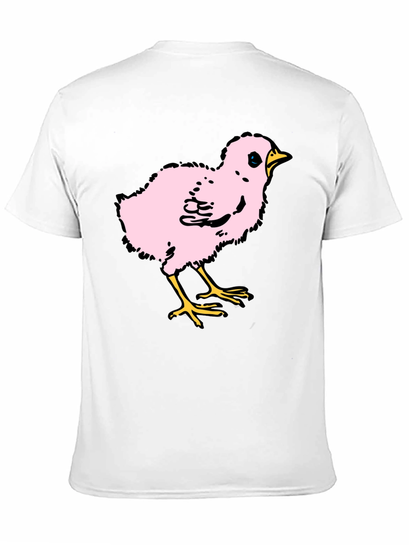 Cute Pink Chick Graphic T-Shirt - Casual Black Tee