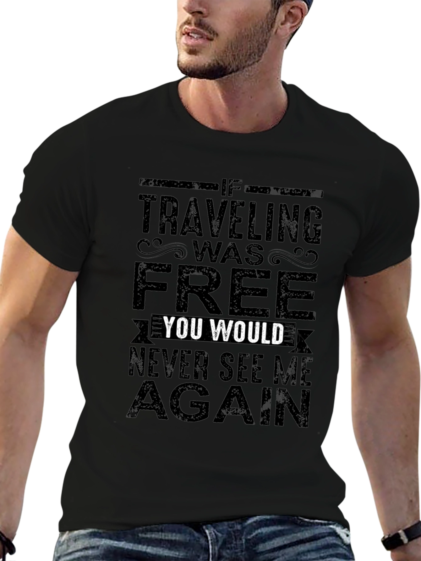 If Traveling Was Free Graphic Tee - Black