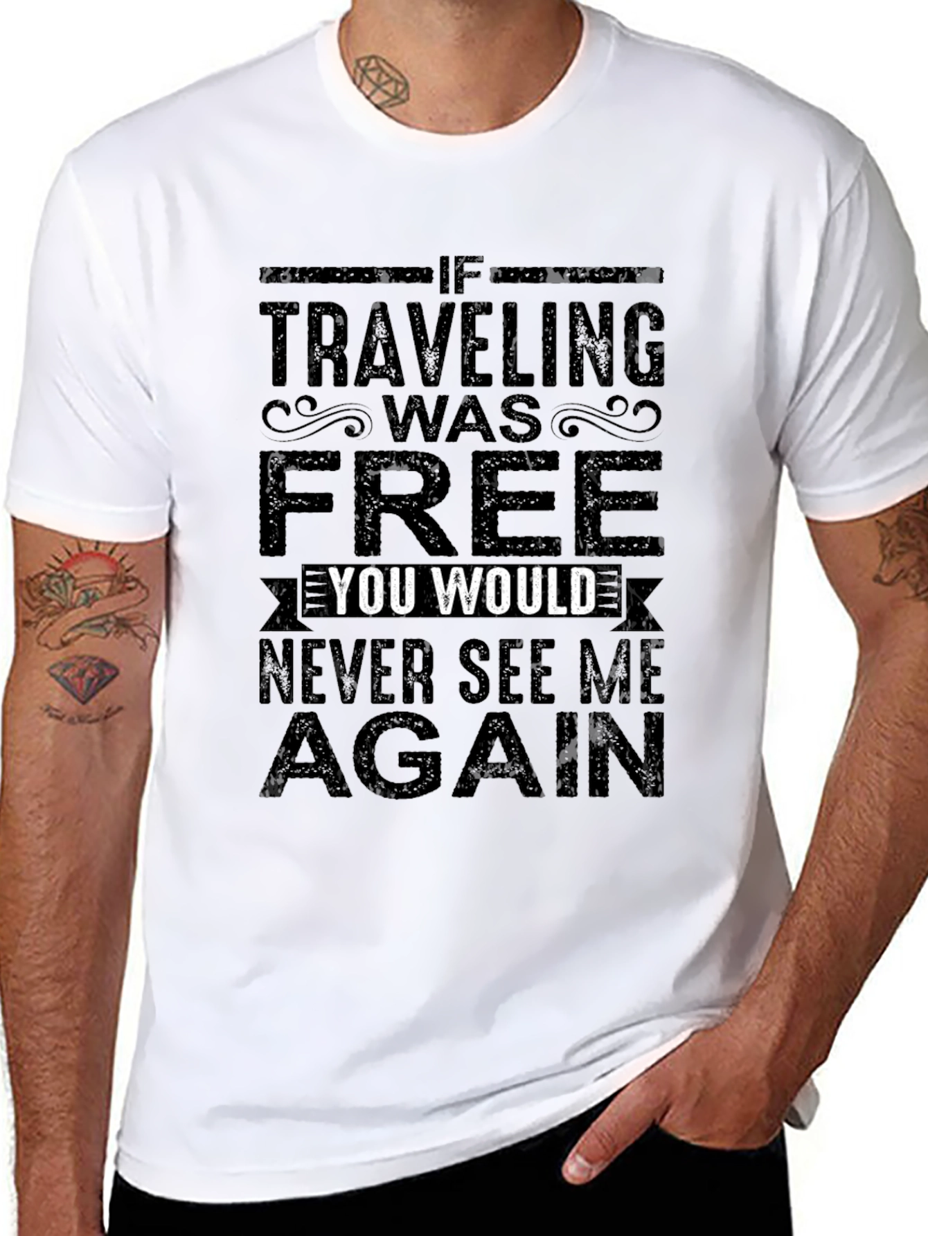 If Traveling Was Free Graphic Tee - Black