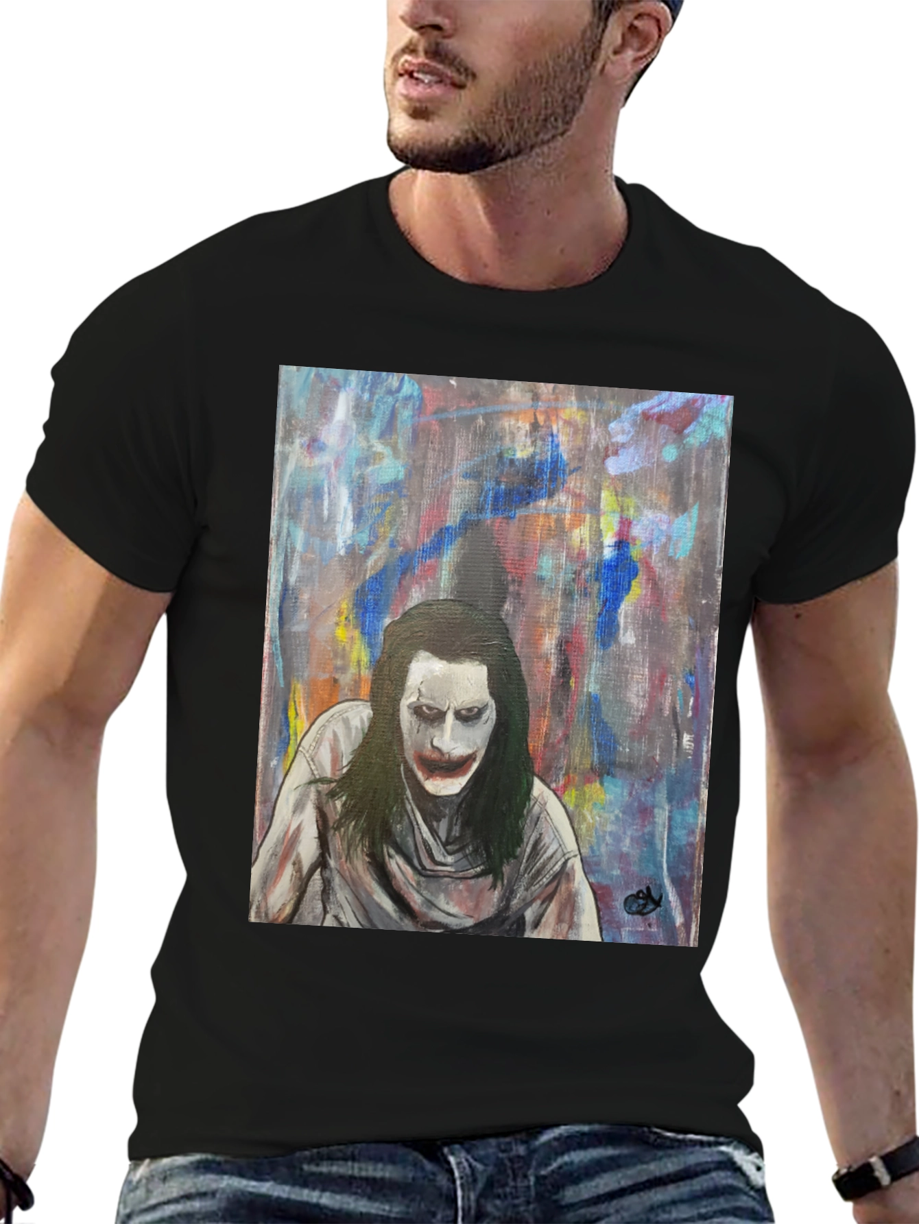 Joker Art Graphic Tee - Mens Black T-Shirt