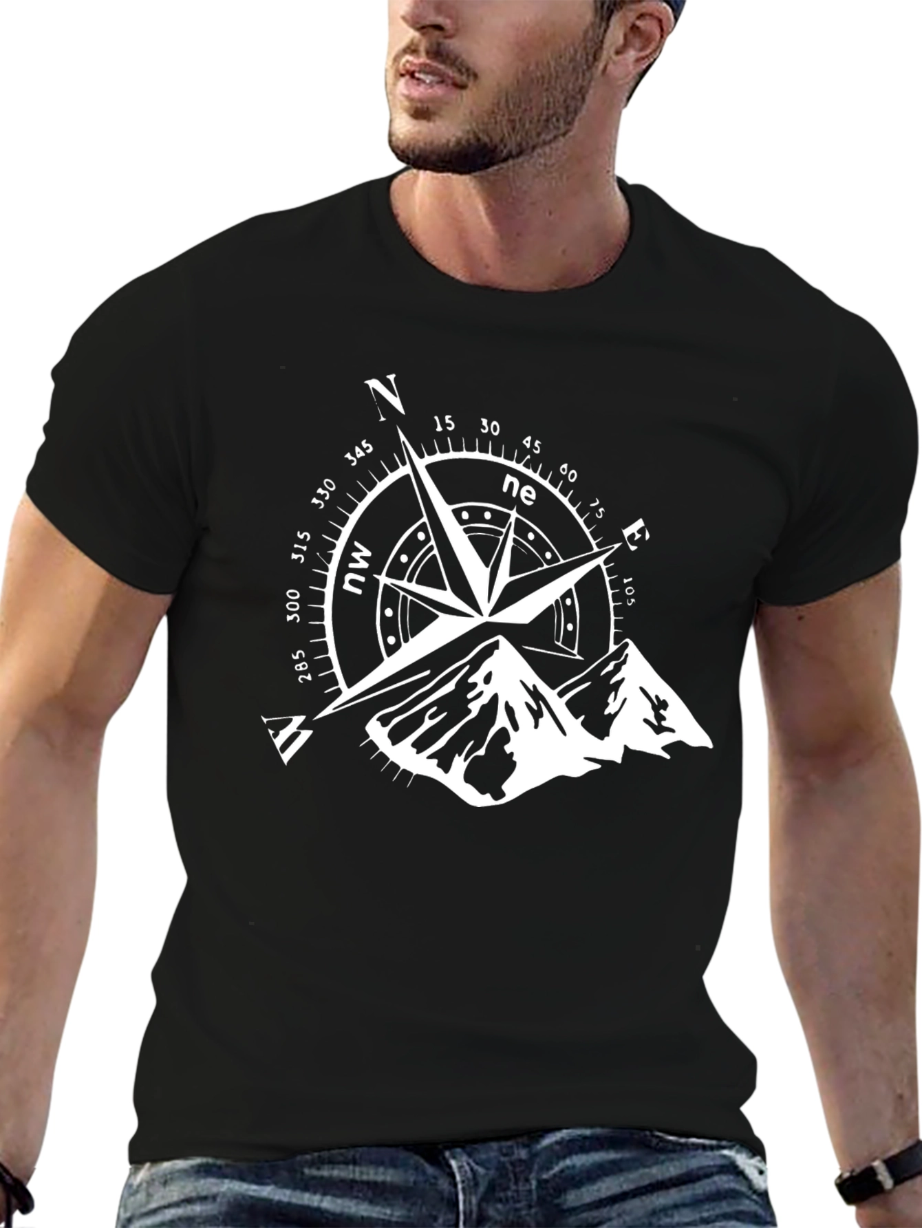 Mountain Compass Graphic Black Tee