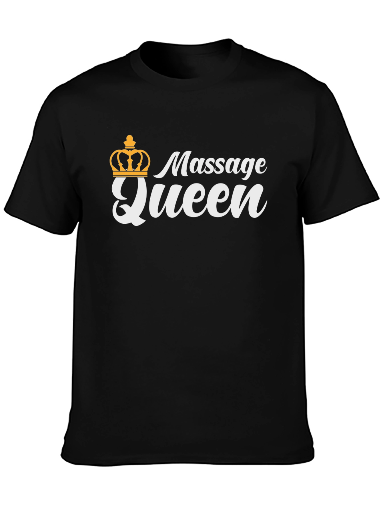 Massage Queen Black T-Shirt with Crown