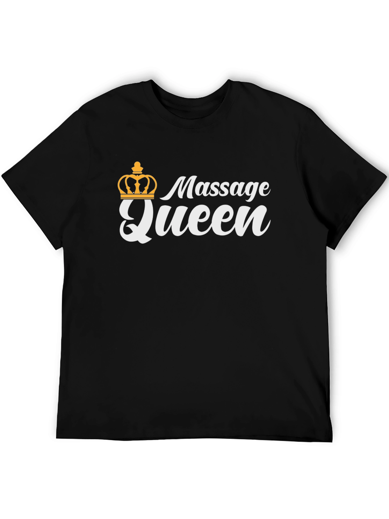 Massage Queen Black T-Shirt with Crown
