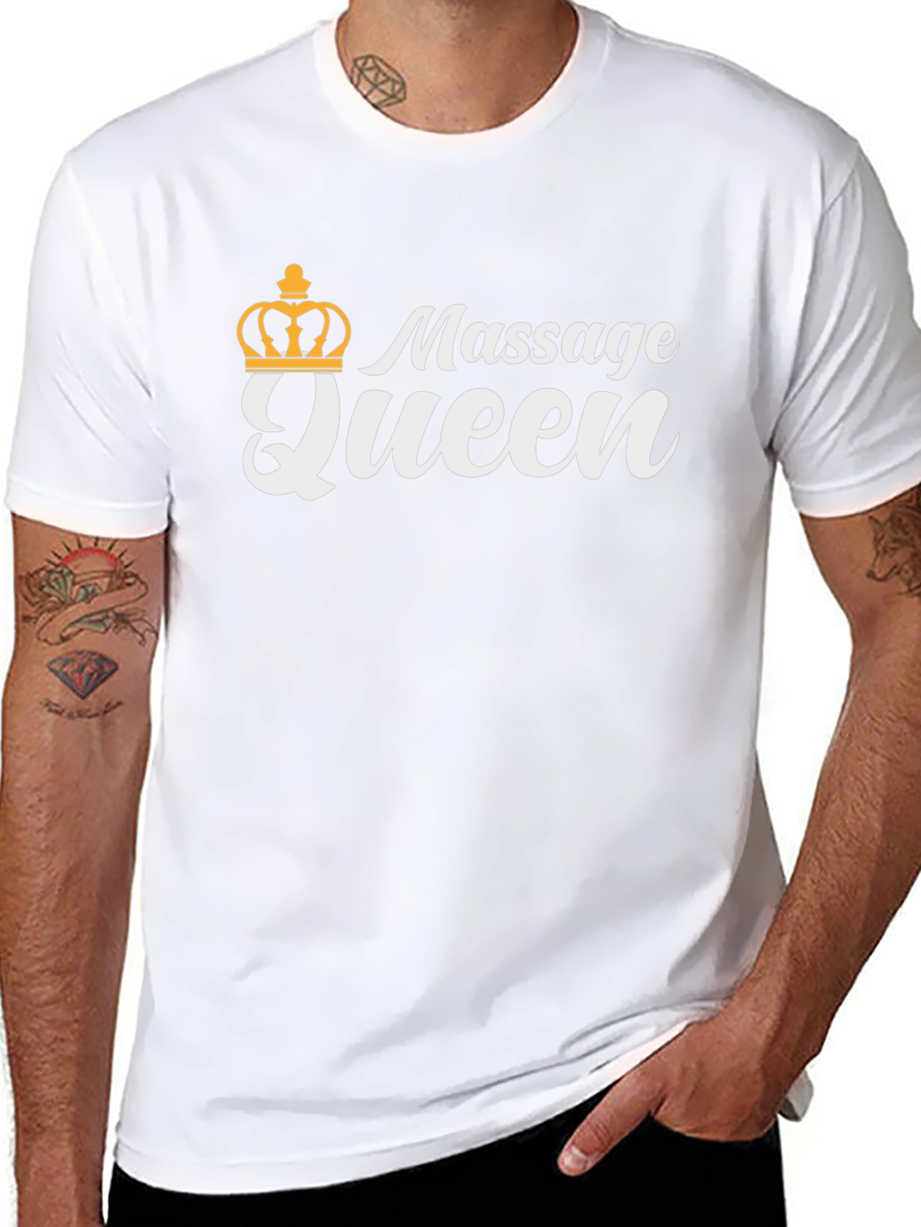 Massage Queen Black T-Shirt with Crown