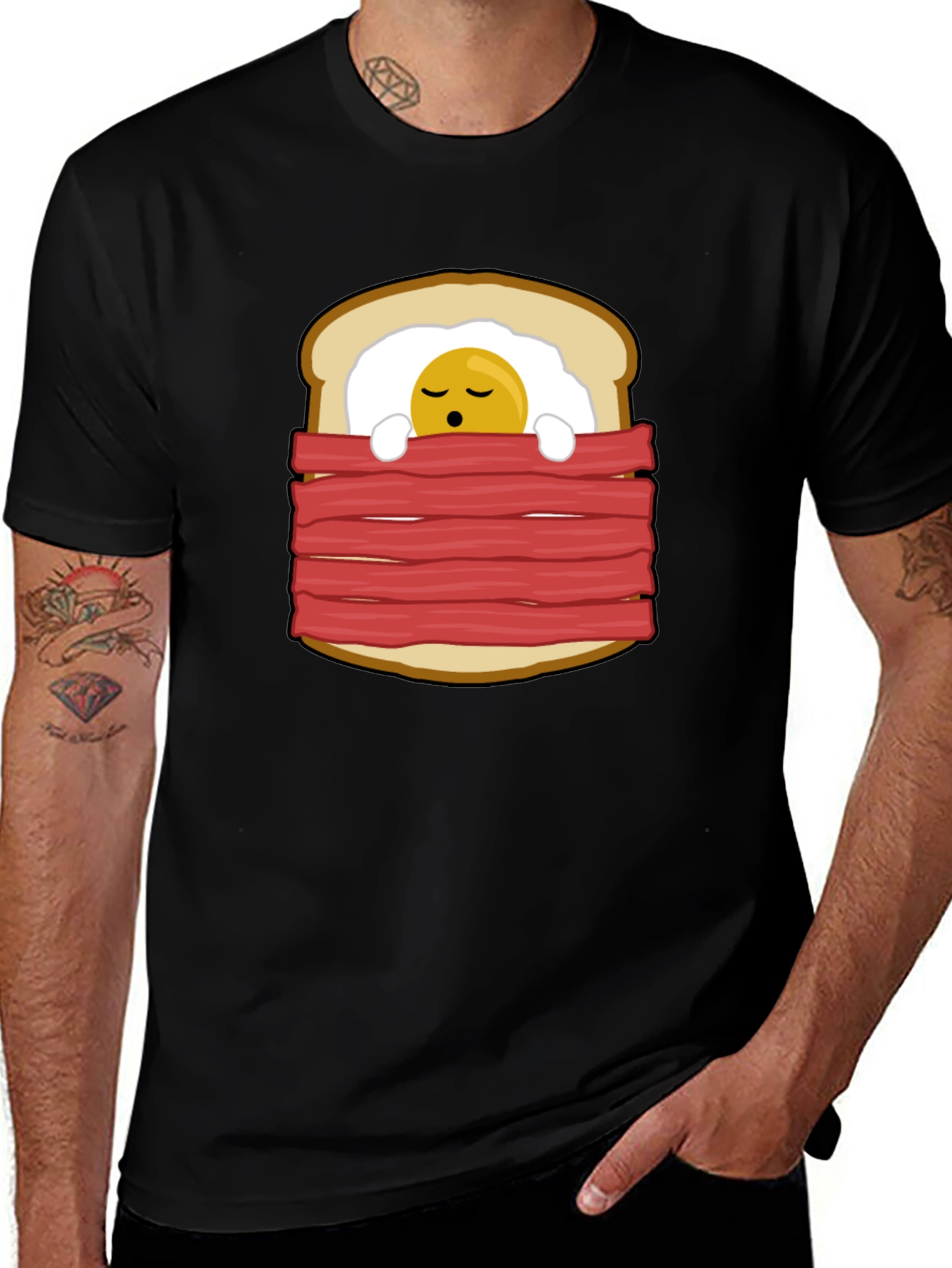 Funny Breakfast in Bed Graphic T-Shirt