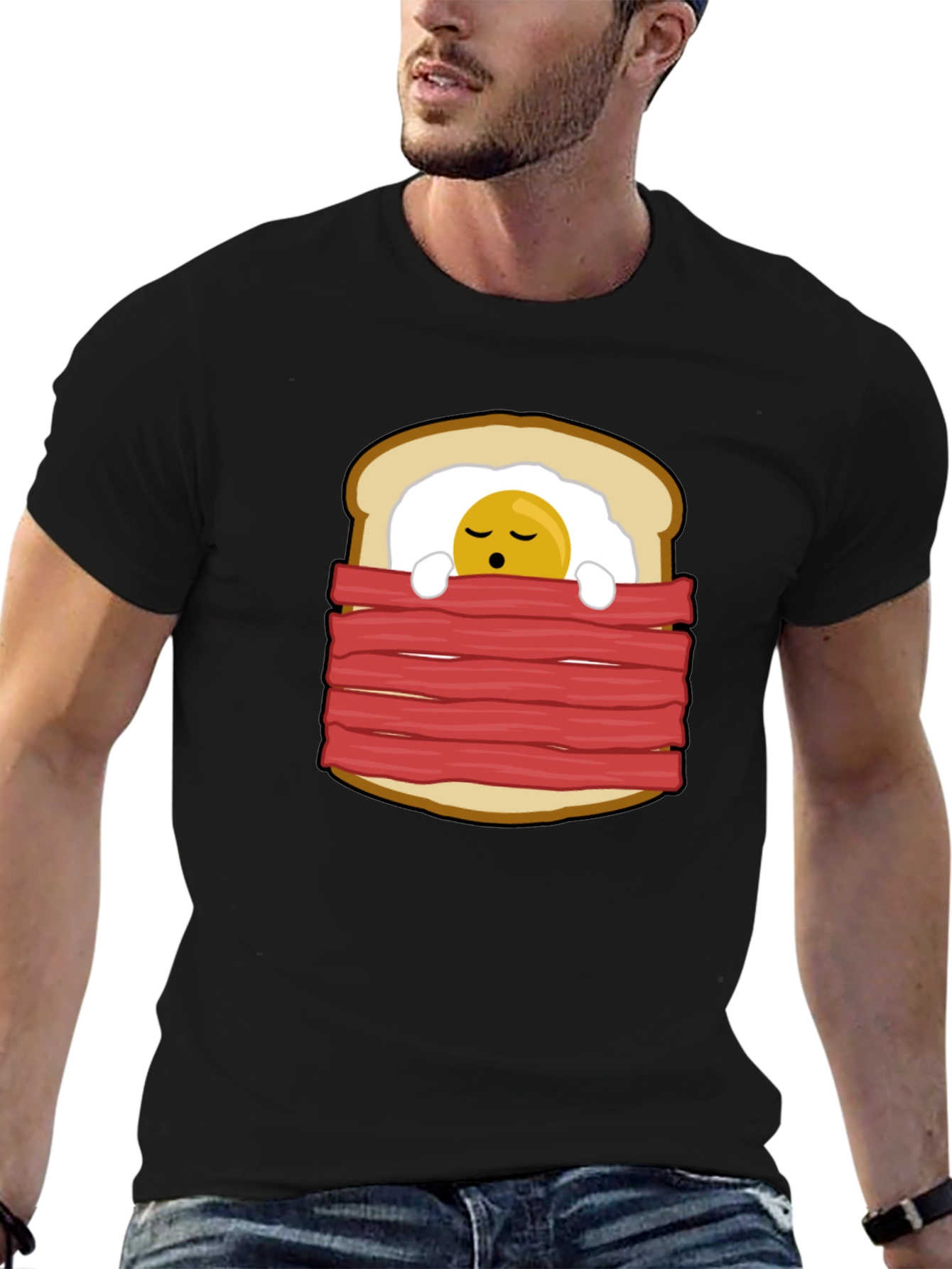 Funny Breakfast in Bed Graphic T-Shirt