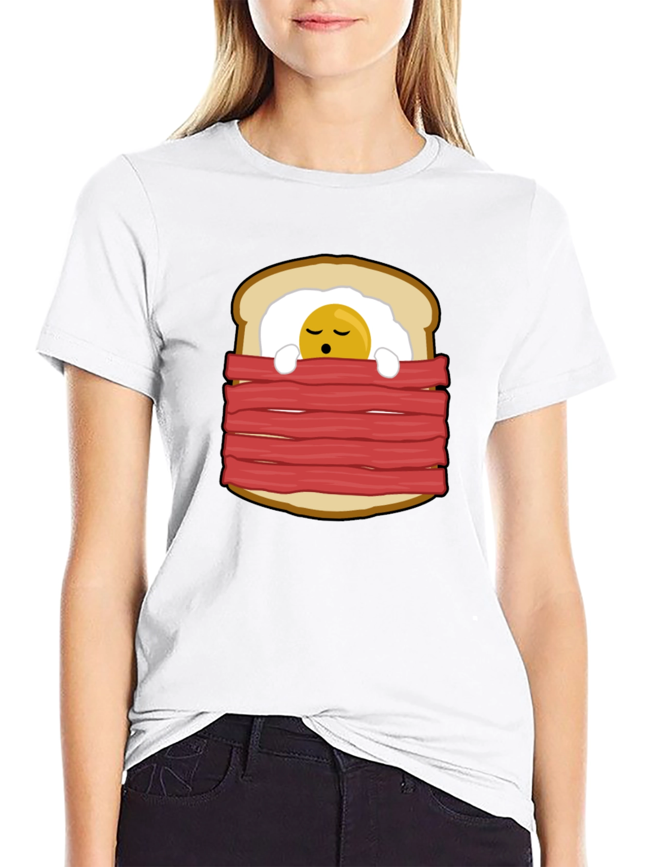 Funny Breakfast in Bed Graphic T-Shirt