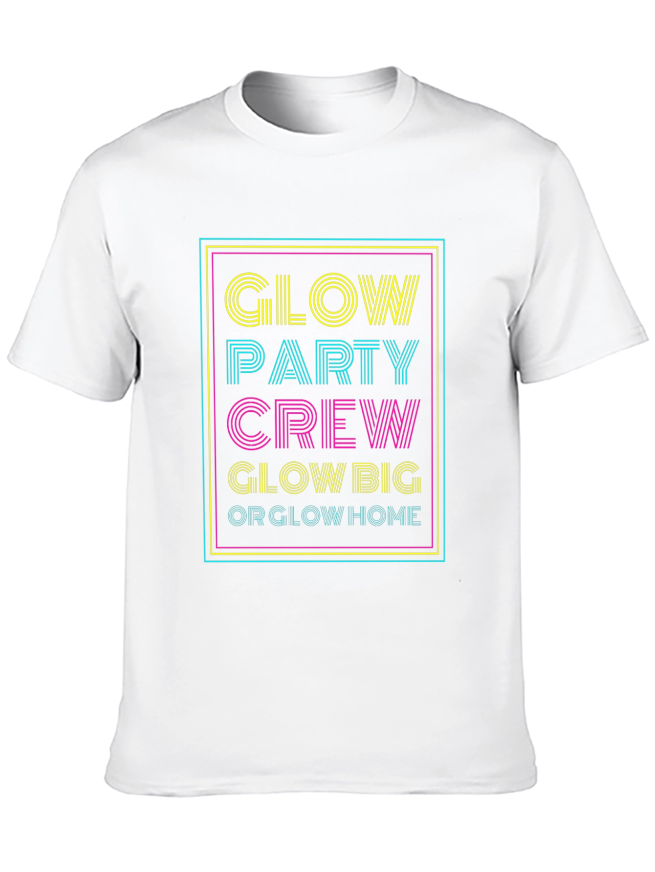 Glow Party Crew Graphic Tee - Neon Design