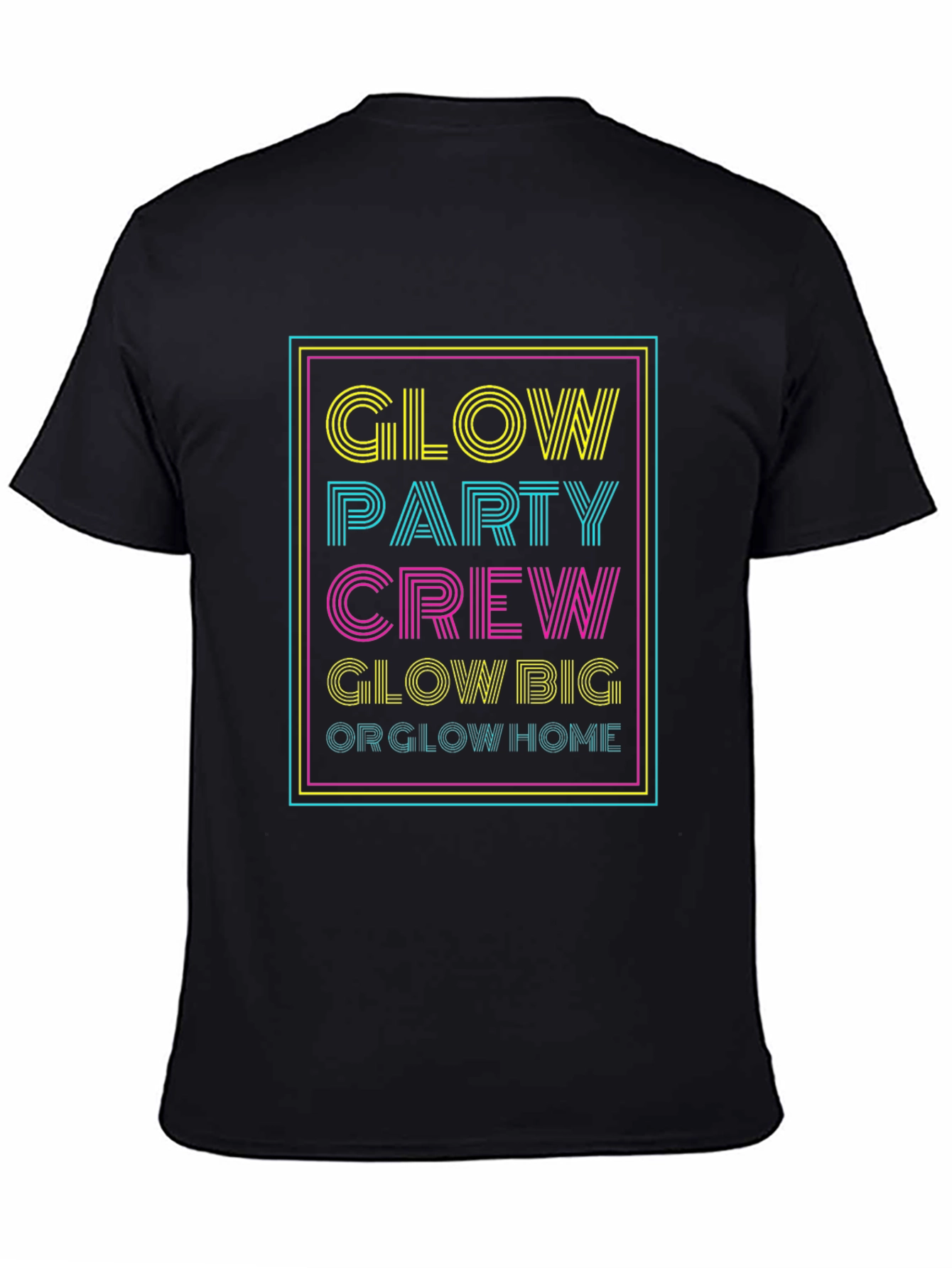Glow Party Crew Graphic Tee - Neon Design