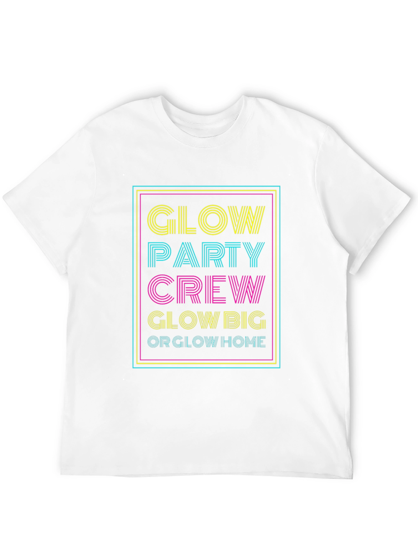 Glow Party Crew Graphic Tee - Neon Design