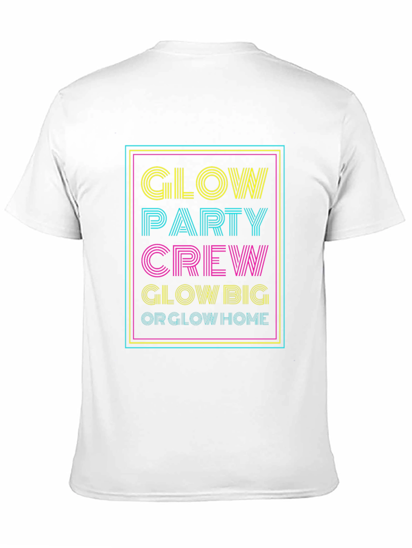 Glow Party Crew Graphic Tee - Neon Design