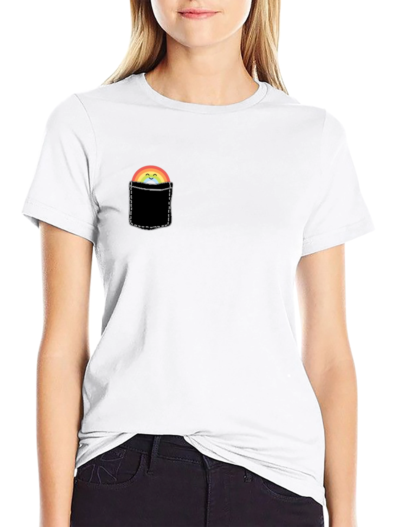 Rainbow Pocket Graphic T-Shirt
