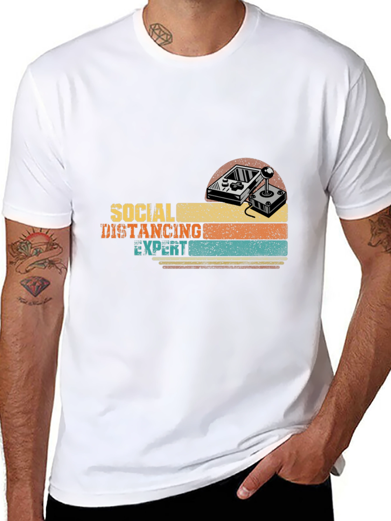 Social Distancing Expert Gamer Retro T-Shirt