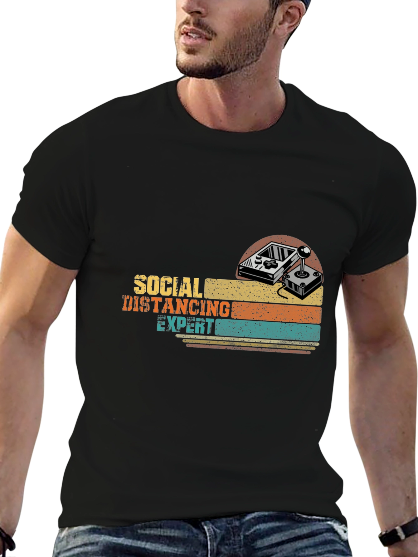 Social Distancing Expert Gamer Retro T-Shirt