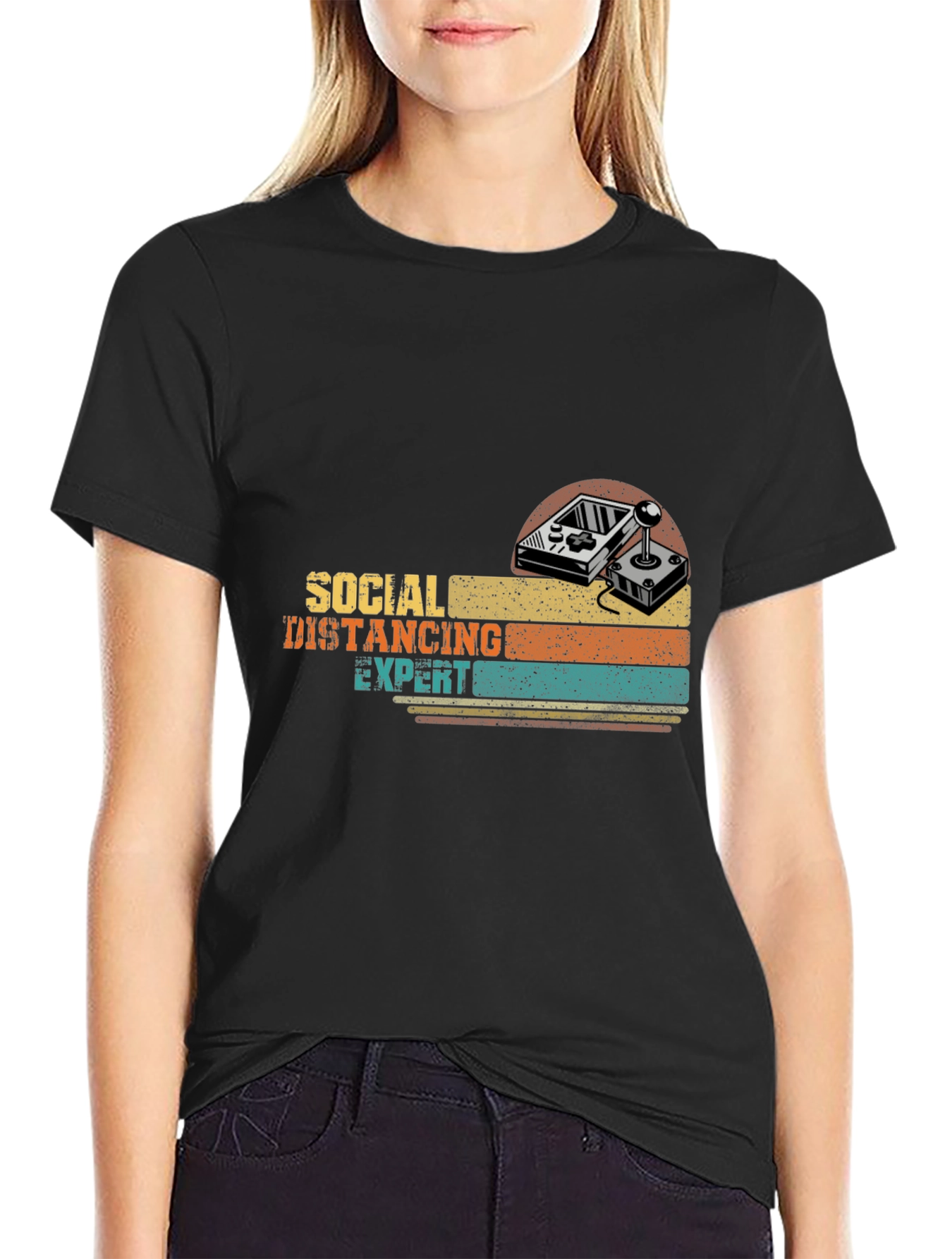 Social Distancing Expert Gamer Retro T-Shirt