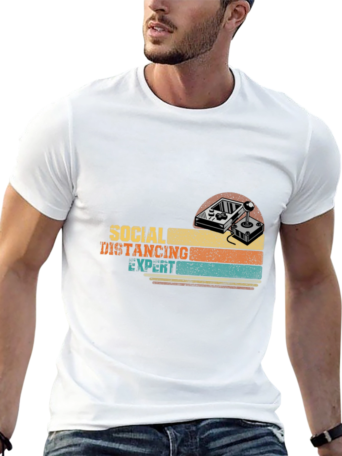 Social Distancing Expert Gamer Retro T-Shirt