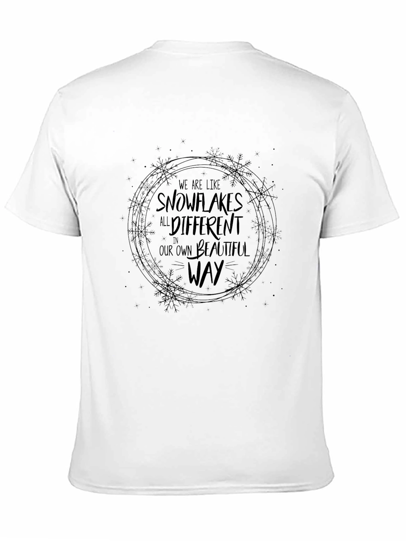 Snowflake Graphic Crew Neck Tee - Beautiful Way