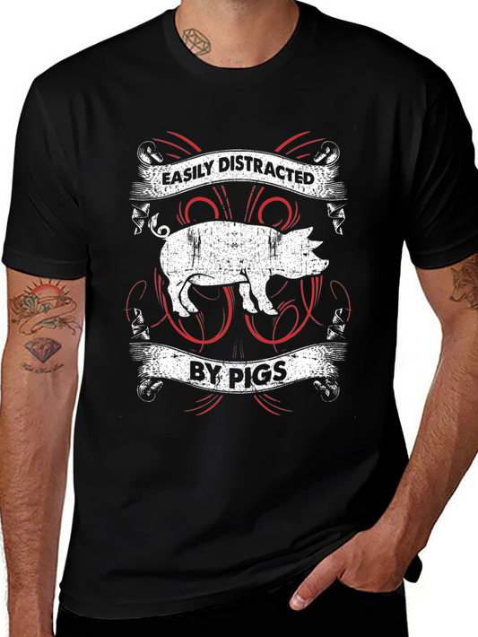 Easily Distracted By Pigs Graphic Tee