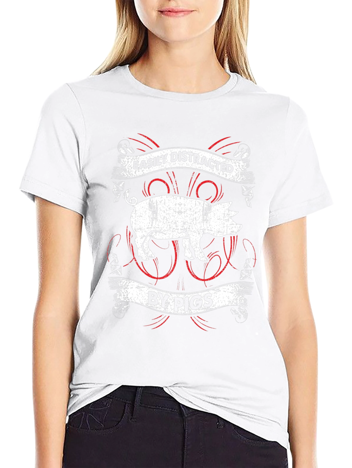 Easily Distracted By Pigs Graphic Tee
