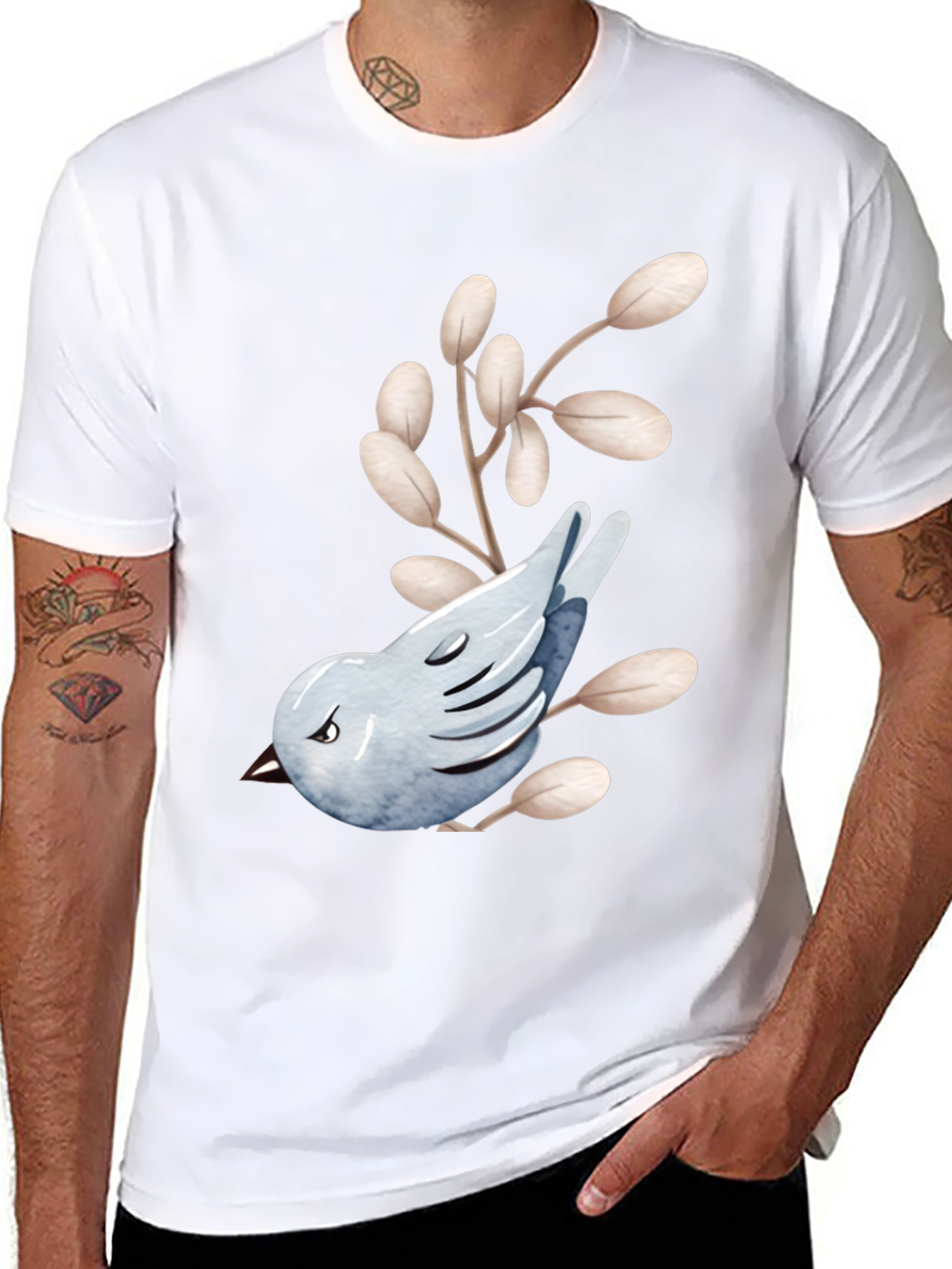 Bird & Branch Graphic Tee - Soft Cotton Blend