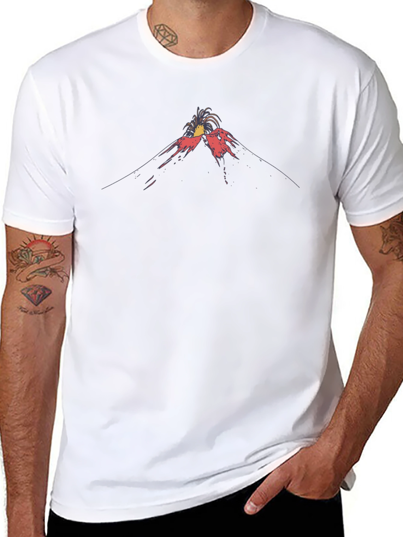 Volcano Eruption Graphic Print T-Shirt