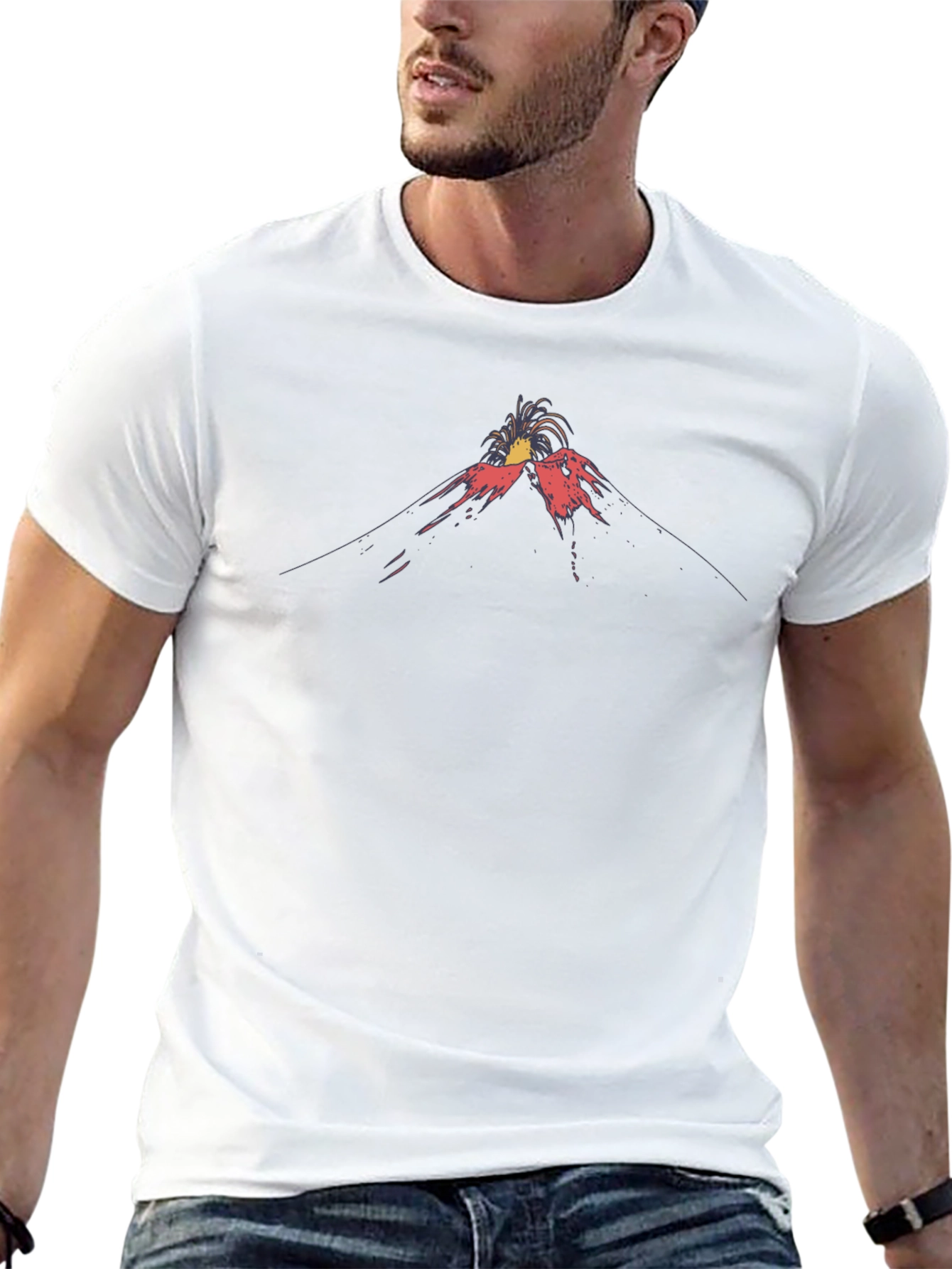 Volcano Eruption Graphic Print T-Shirt