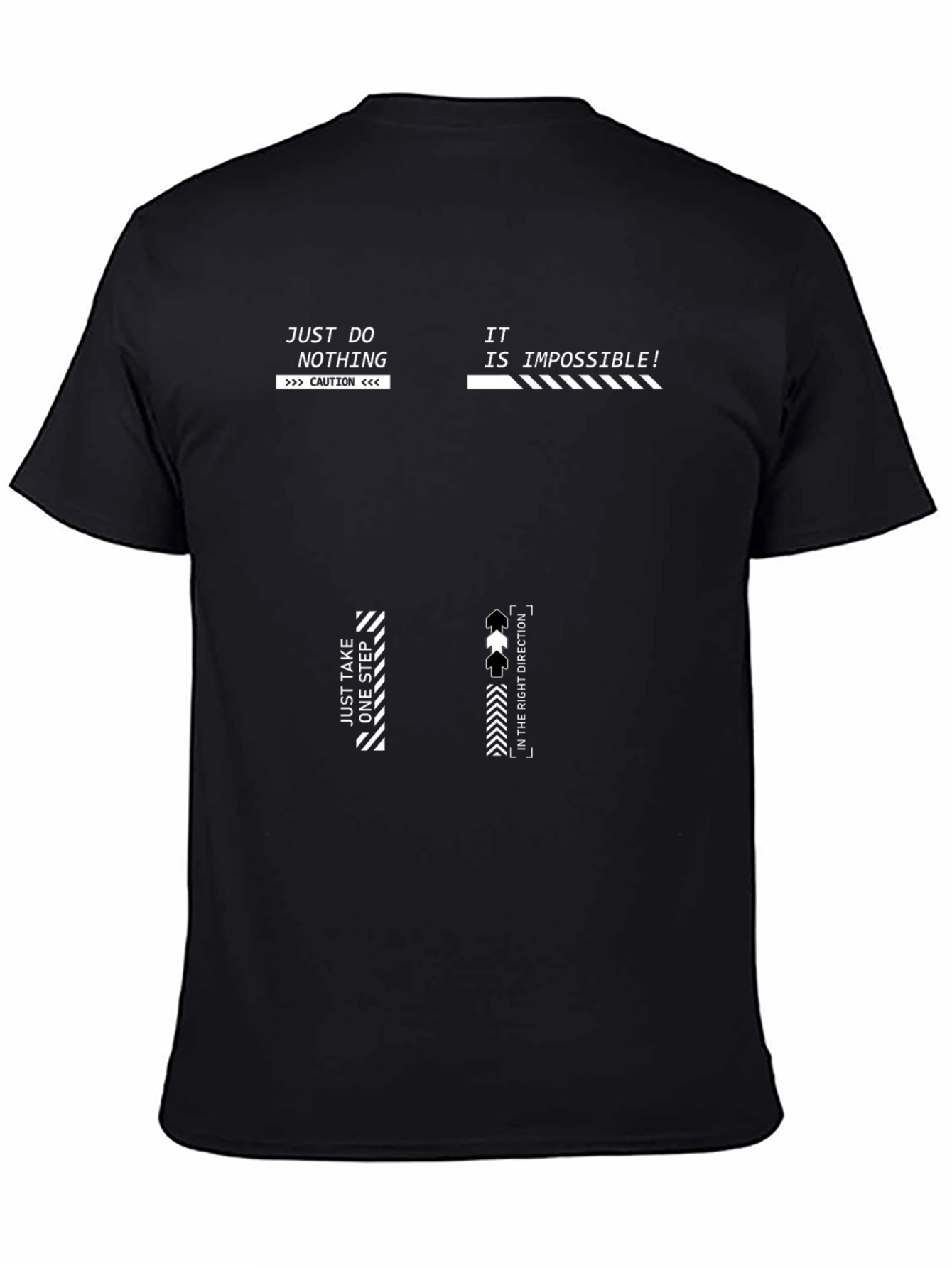 Black Graphic Print T-Shirt - Just Do Nothing