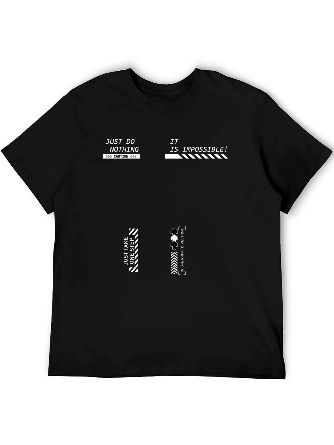 Black Graphic Print T-Shirt - Just Do Nothing