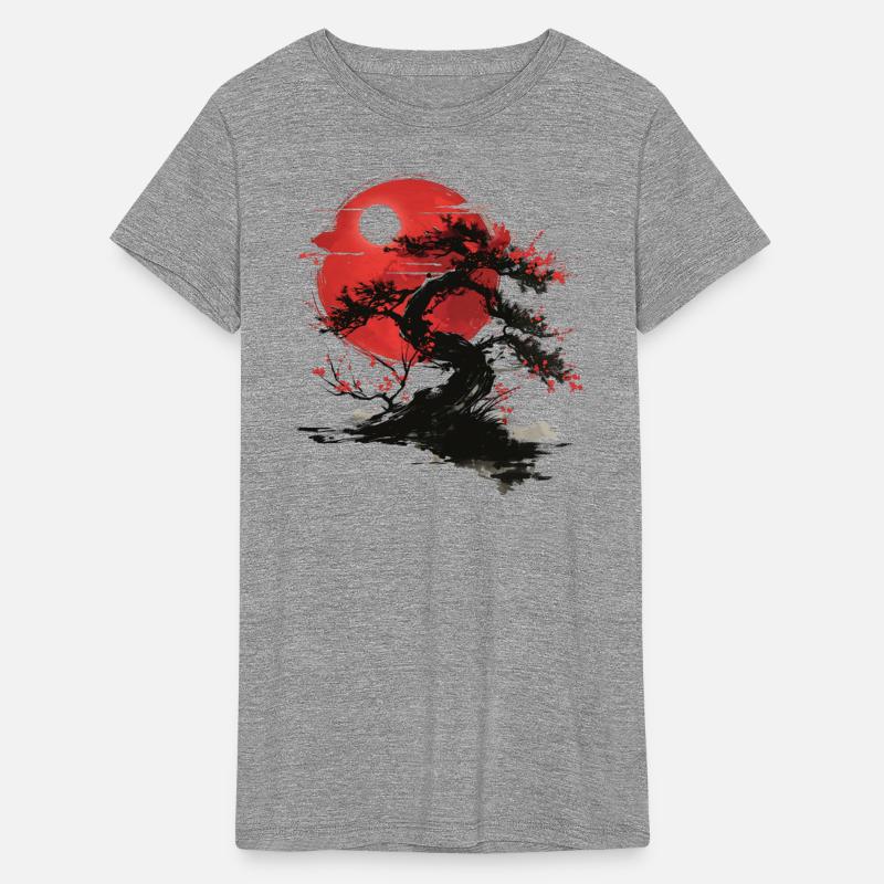 Japanese Tree Buddhism Red Moon Aesthetic
