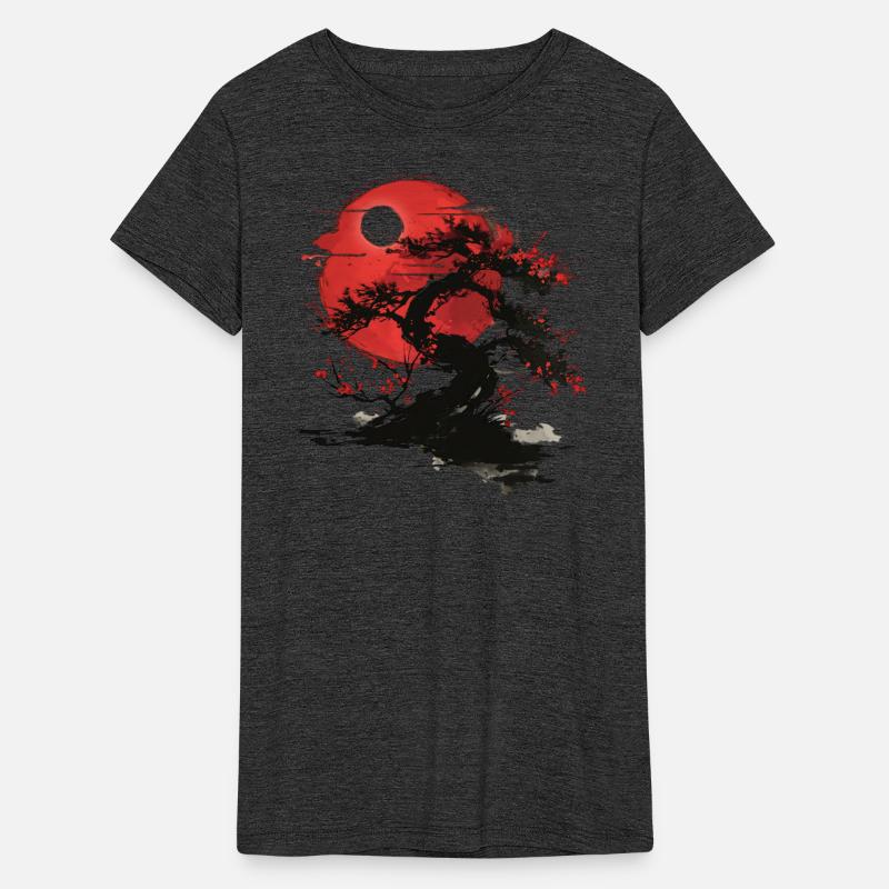 Japanese Tree Buddhism Red Moon Aesthetic