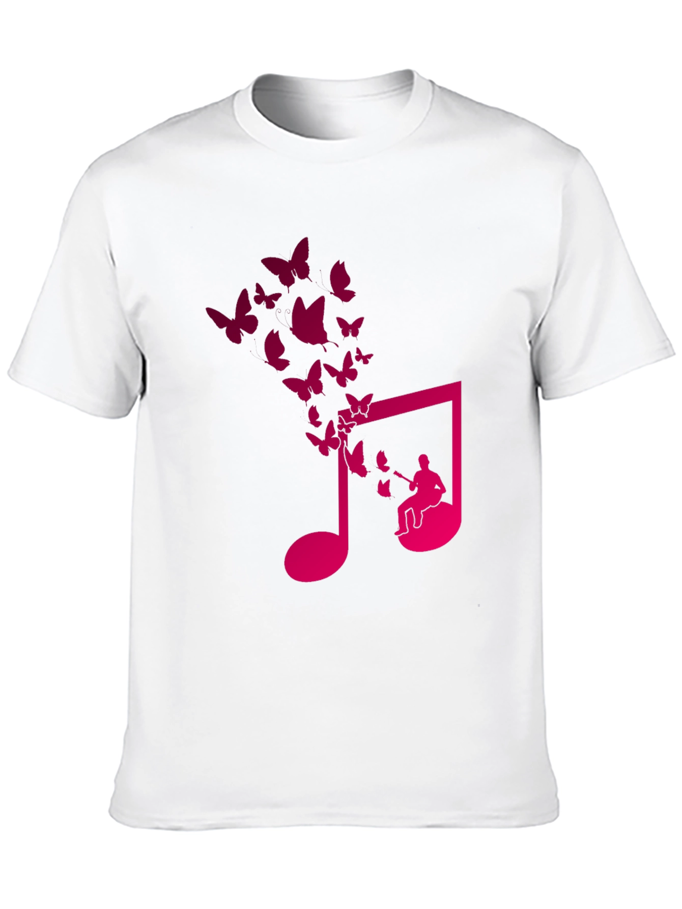 Musical Butterfly Graphic Tee - Black Cotton T-Shirt