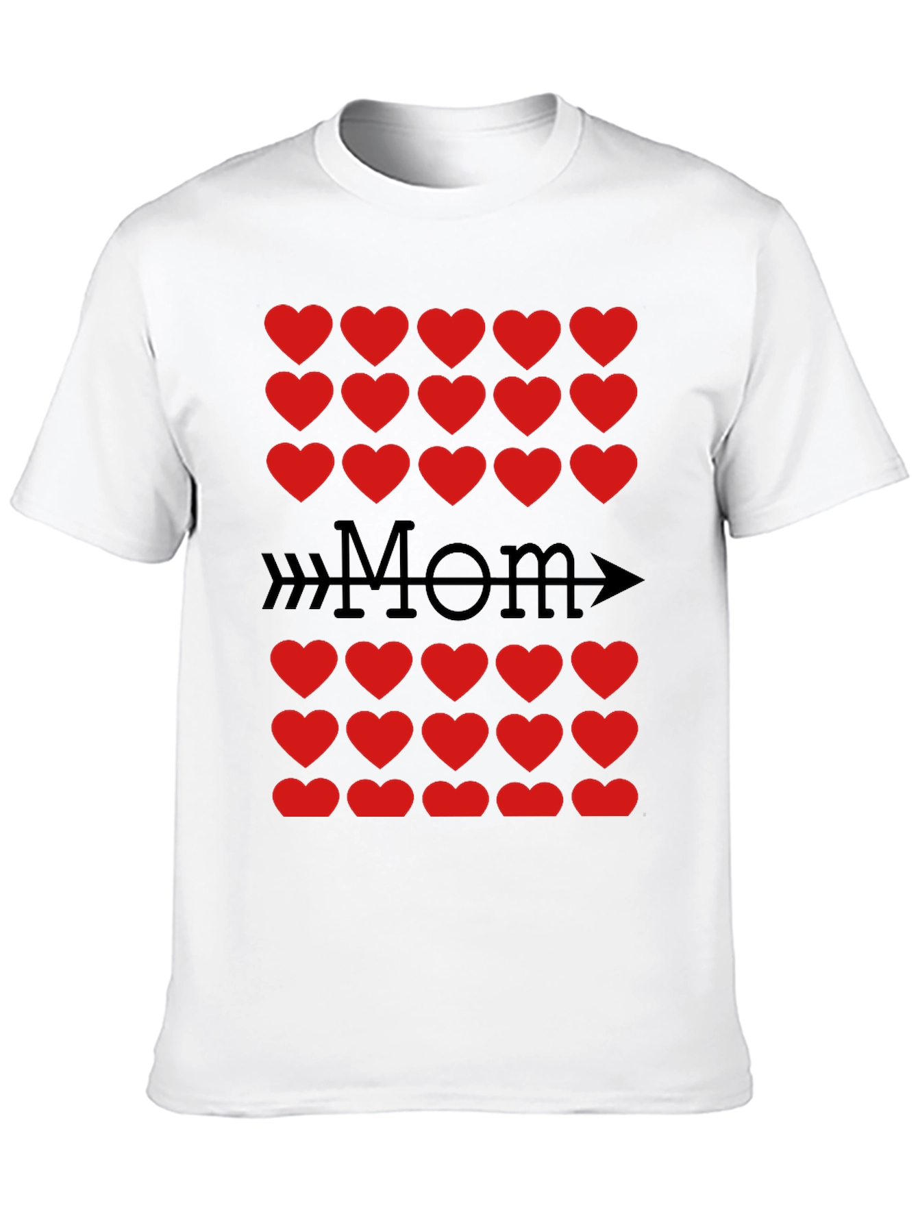 Mom Heart Arrow T-Shirt - Black Cotton Tee