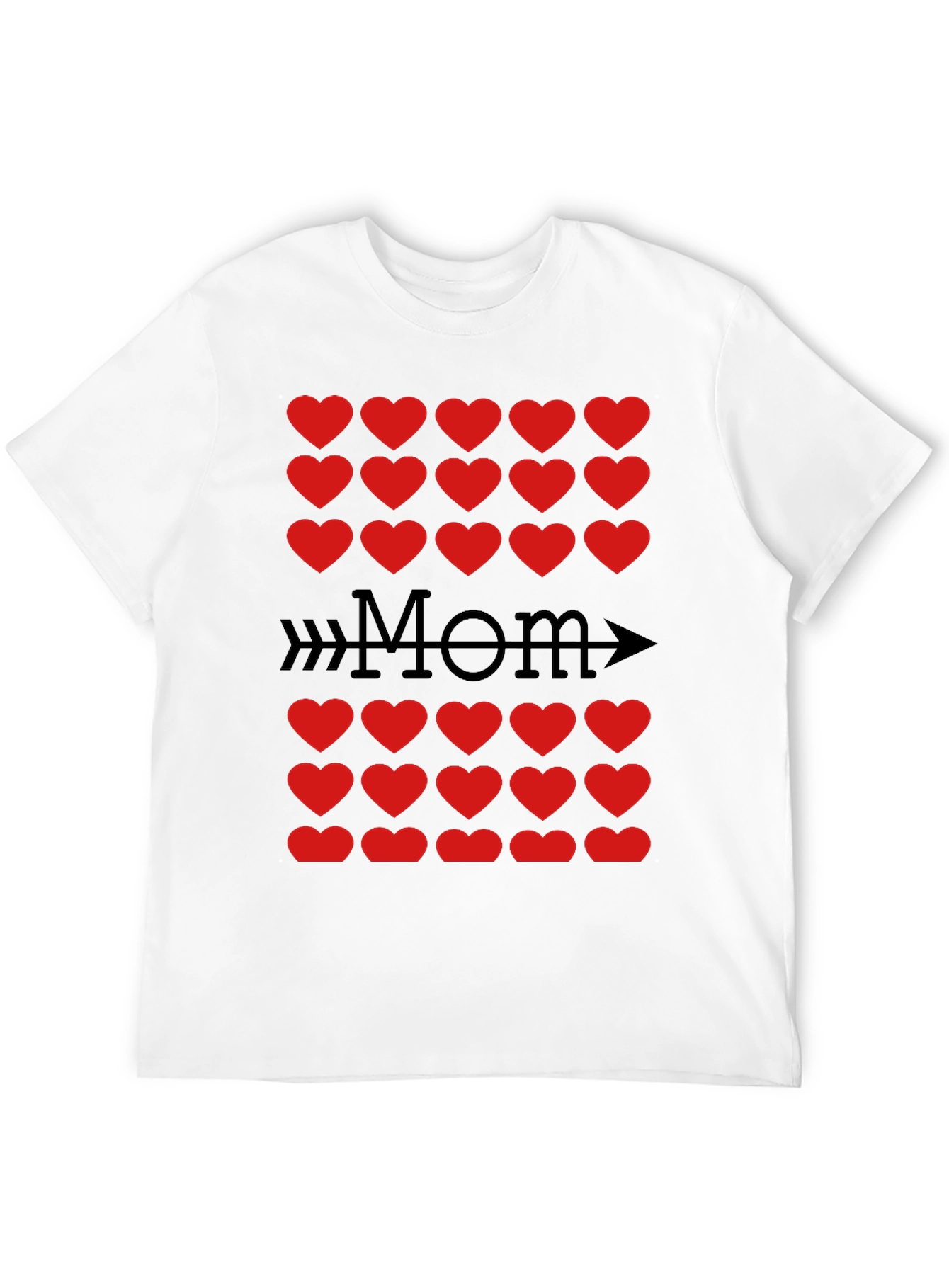 Mom Heart Arrow T-Shirt - Black Cotton Tee