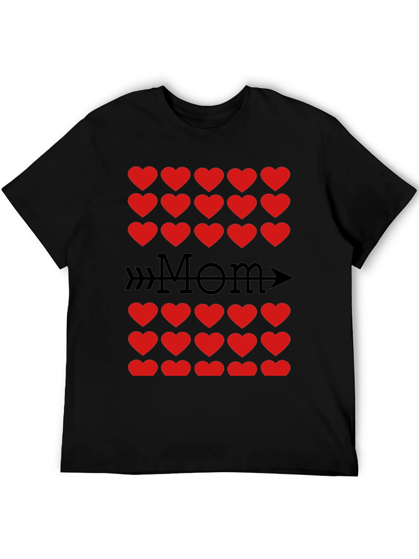 Mom Heart Arrow T-Shirt - Black Cotton Tee