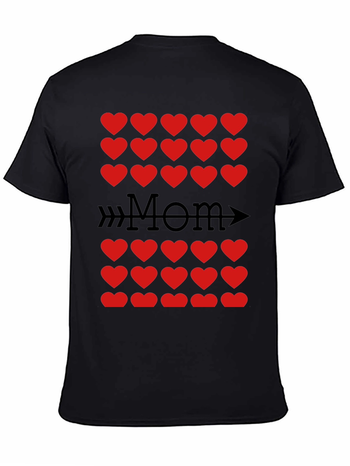 Mom Heart Arrow T-Shirt - Black Cotton Tee