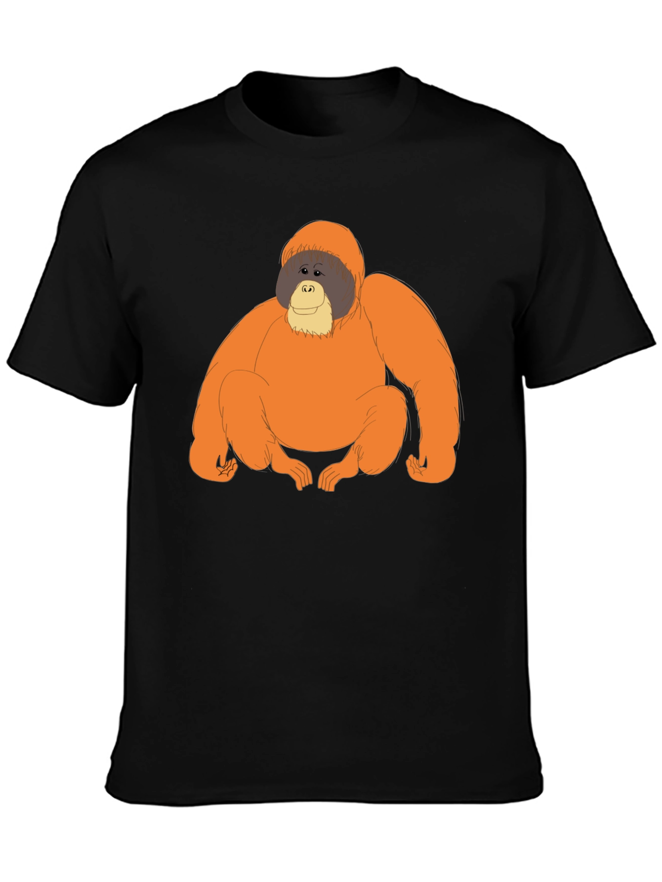 Orangutan Graphic Tee - Comfortable Black T-Shirt