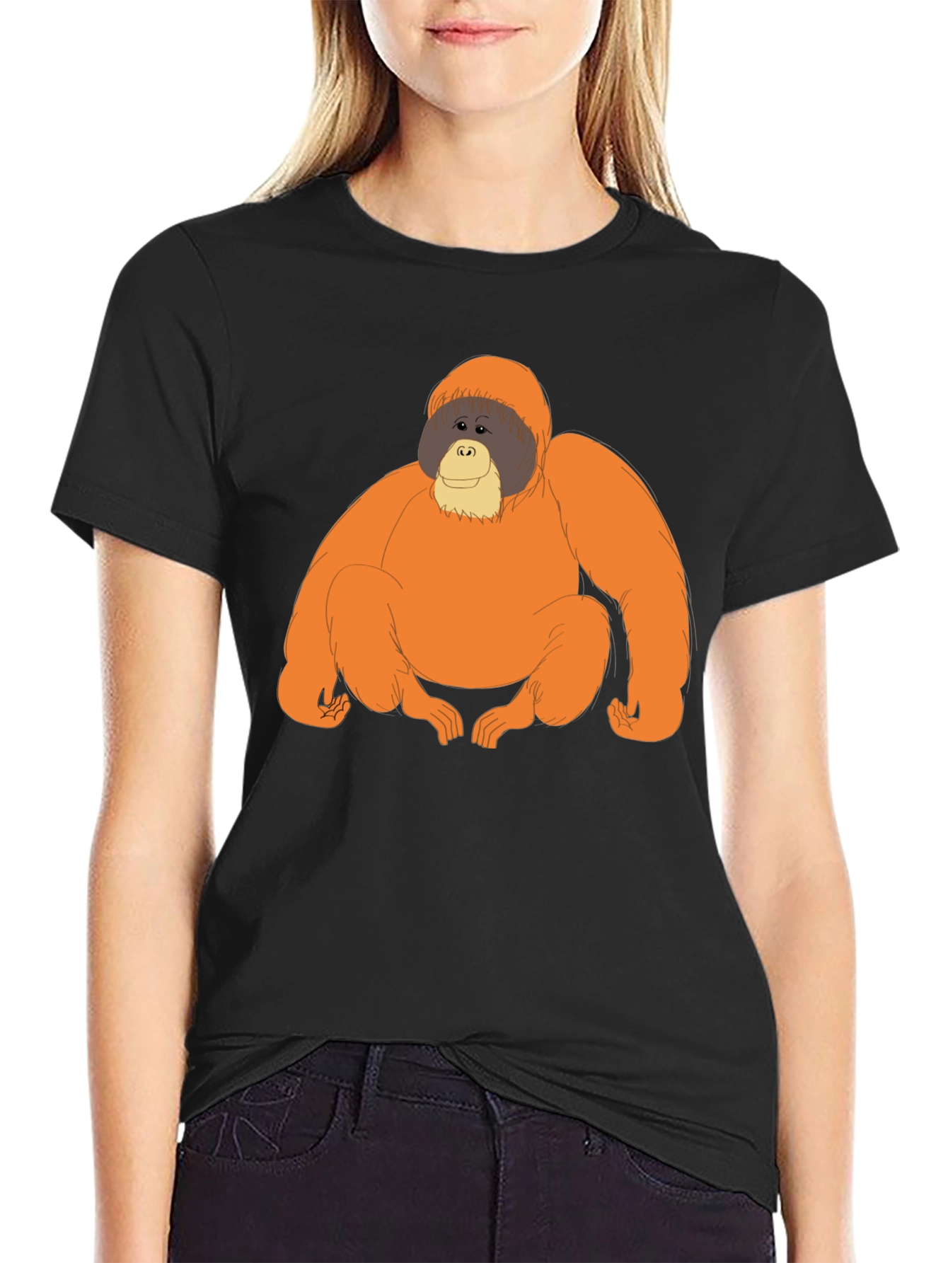 Orangutan Graphic Tee - Comfortable Black T-Shirt