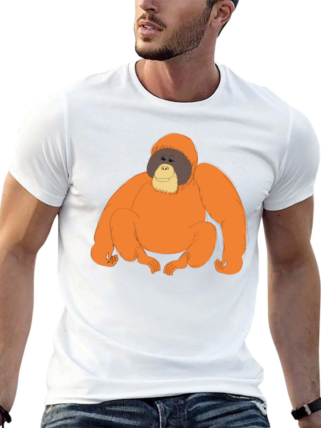 Orangutan Graphic Tee - Comfortable Black T-Shirt