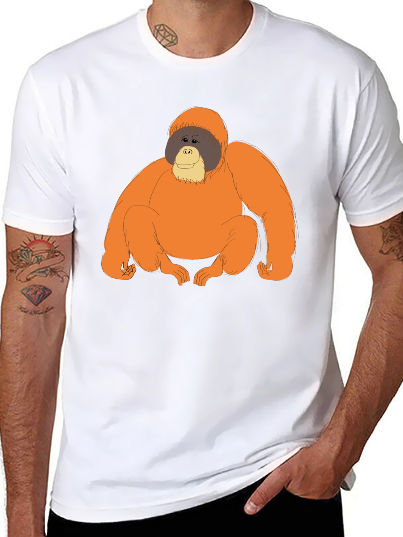 Orangutan Graphic Tee - Comfortable Black T-Shirt