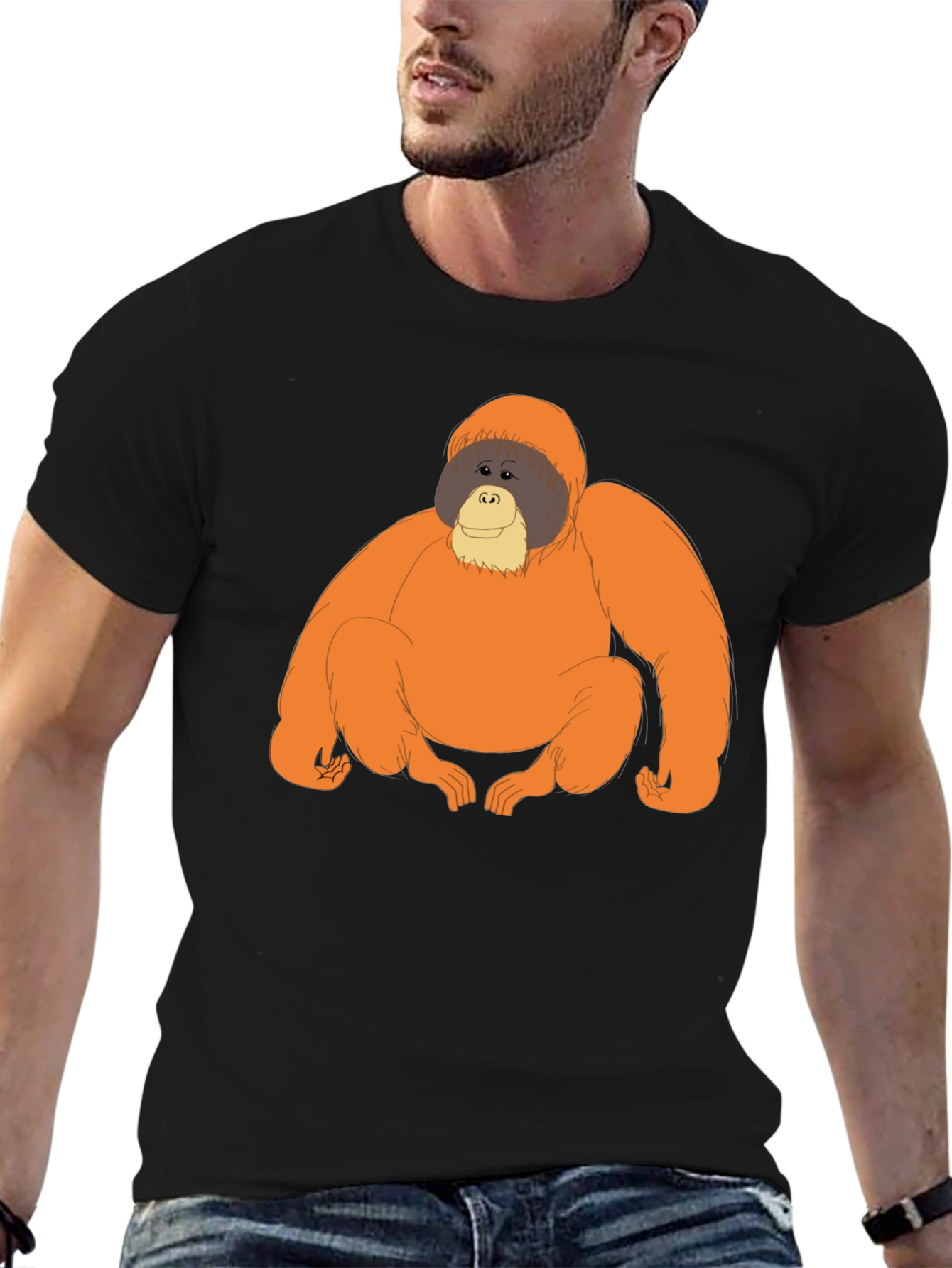 Orangutan Graphic Tee - Comfortable Black T-Shirt