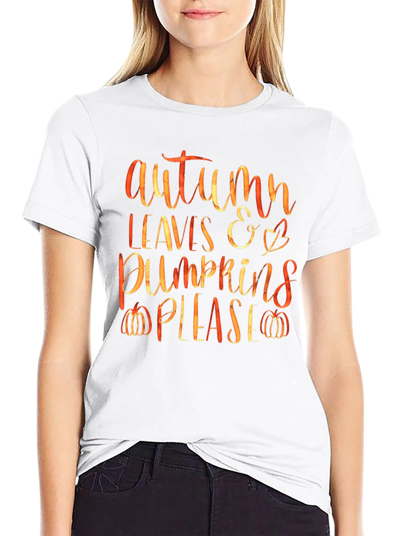 Autumn Leaves & Pumpkins Graphic Tee