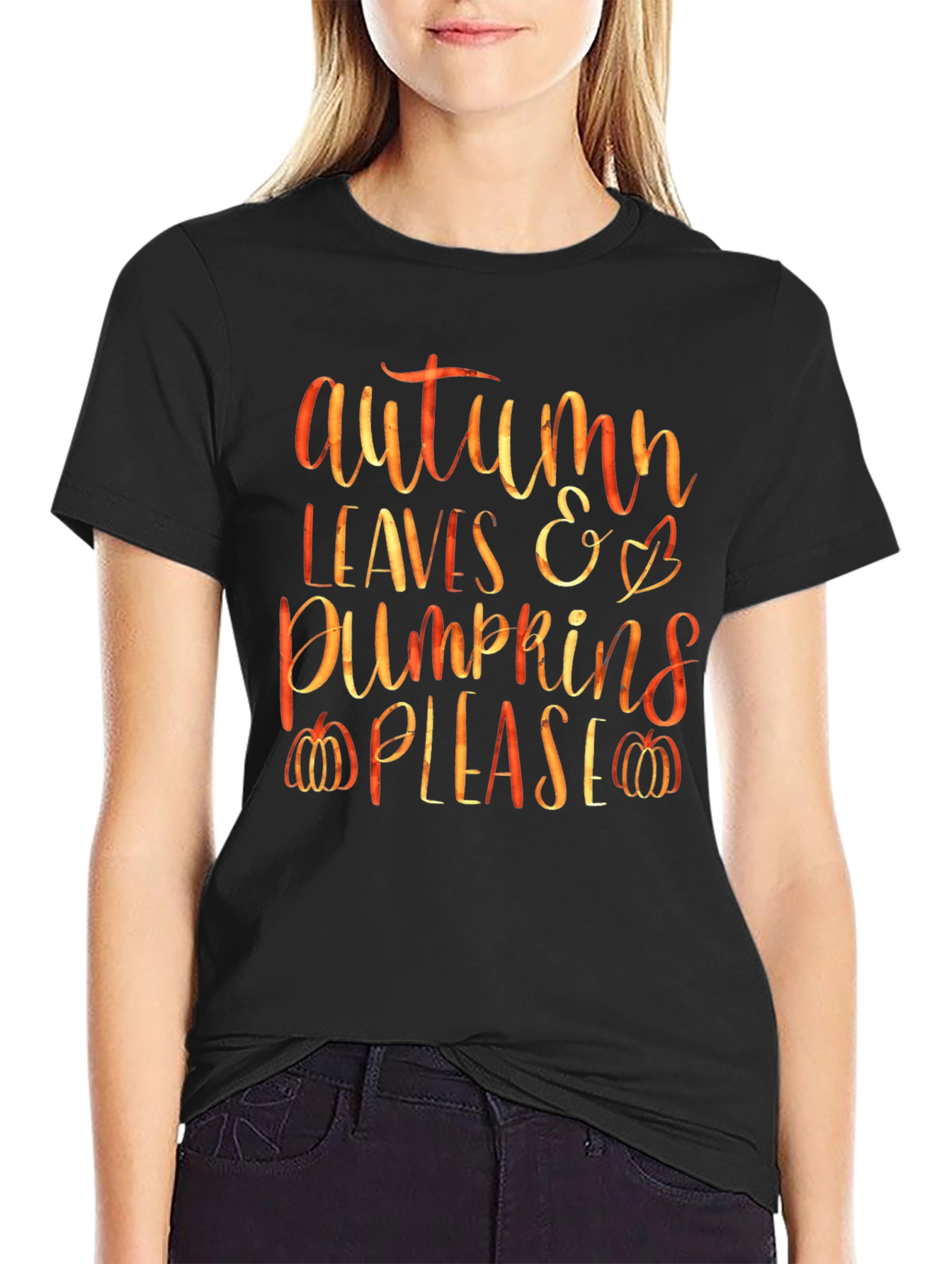 Autumn Leaves & Pumpkins Graphic Tee