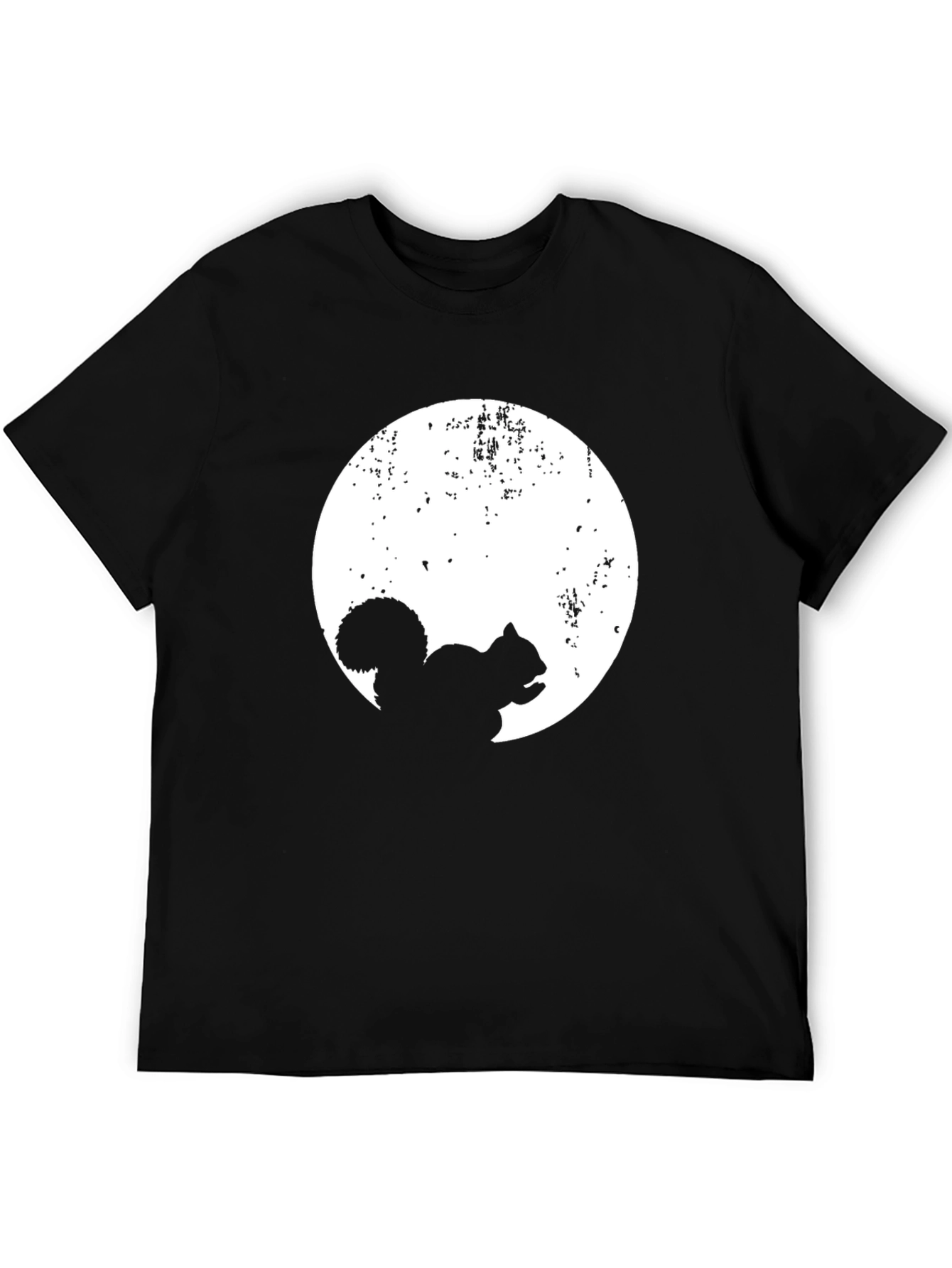 Squirrel Moon Graphic Tee - Black Cotton Comfort