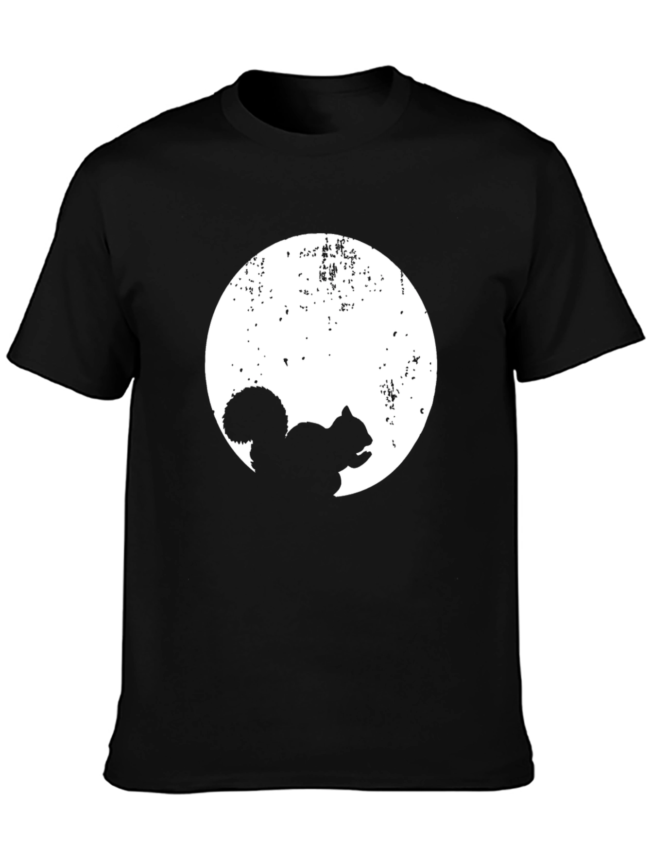 Squirrel Moon Graphic Tee - Black Cotton Comfort