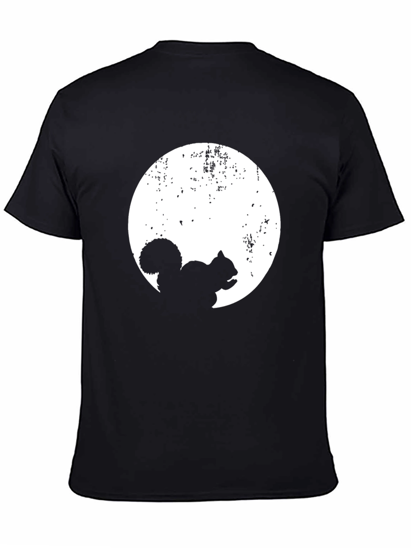 Squirrel Moon Graphic Tee - Black Cotton Comfort