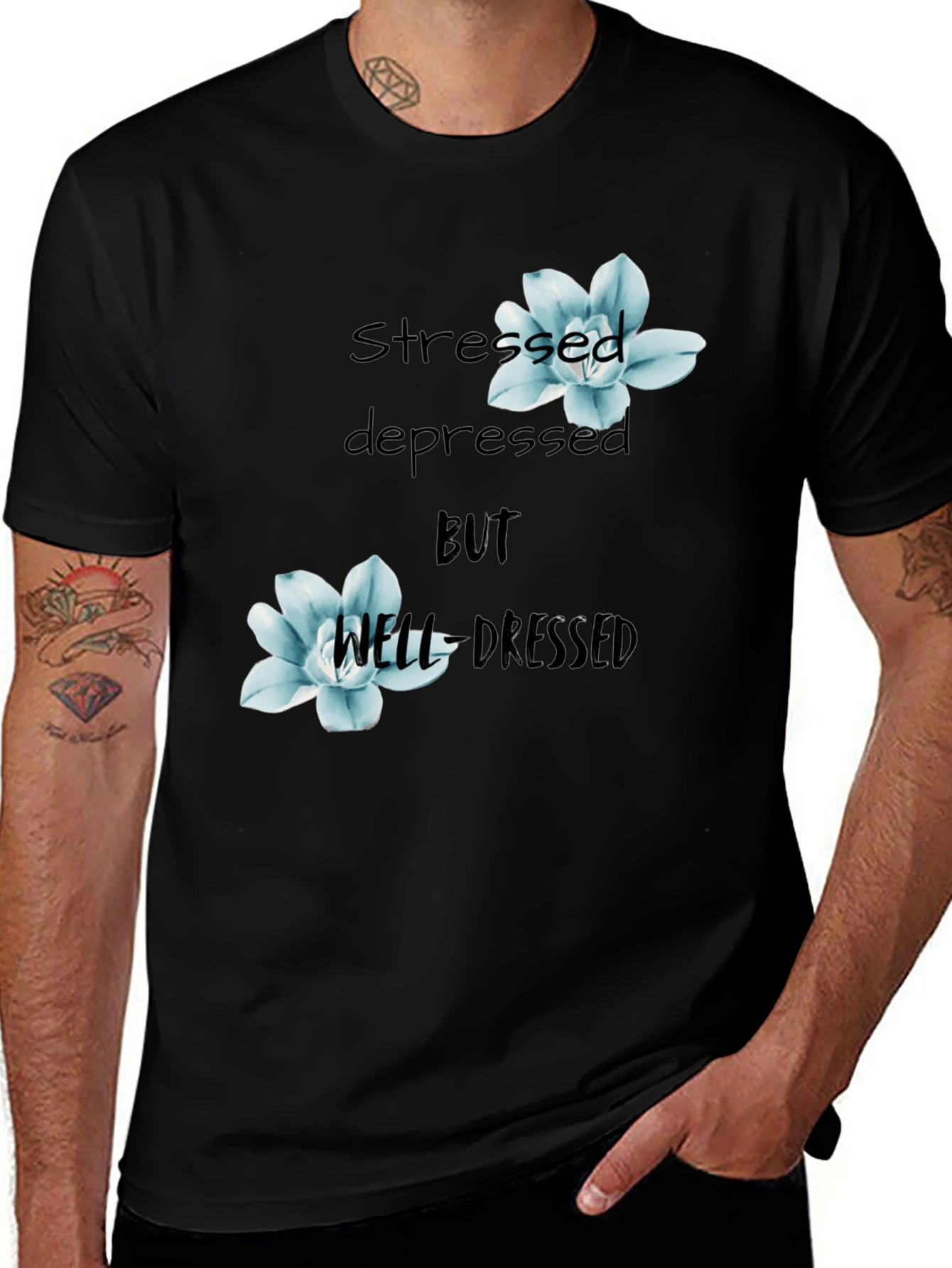 Stressed Depressed Well Dressed Graphic Tee