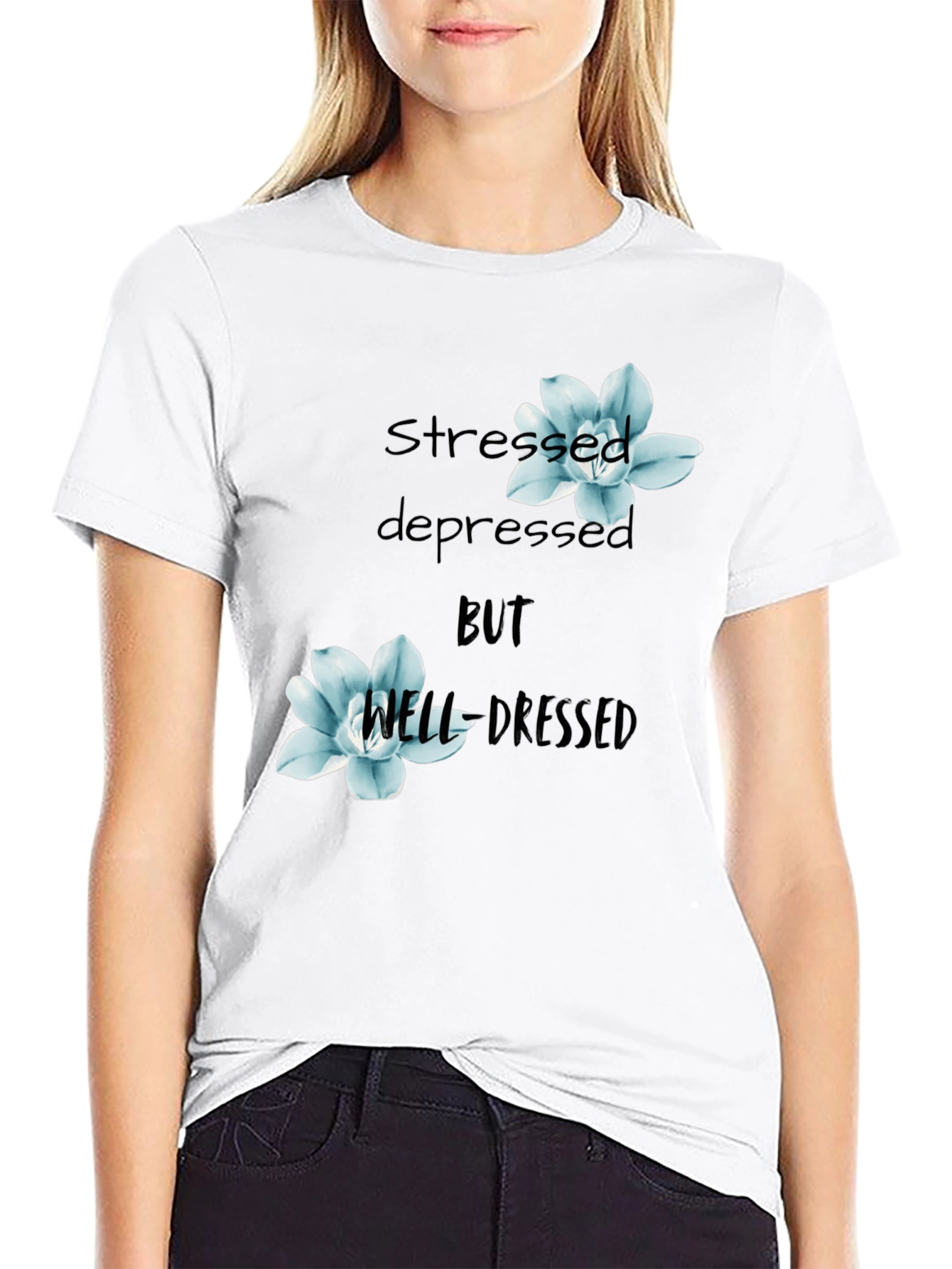 Stressed Depressed Well Dressed Graphic Tee